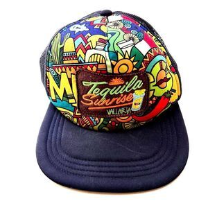 Tequila sunrive trucker hat Banana Bay mexican Hat black adjustable vacation